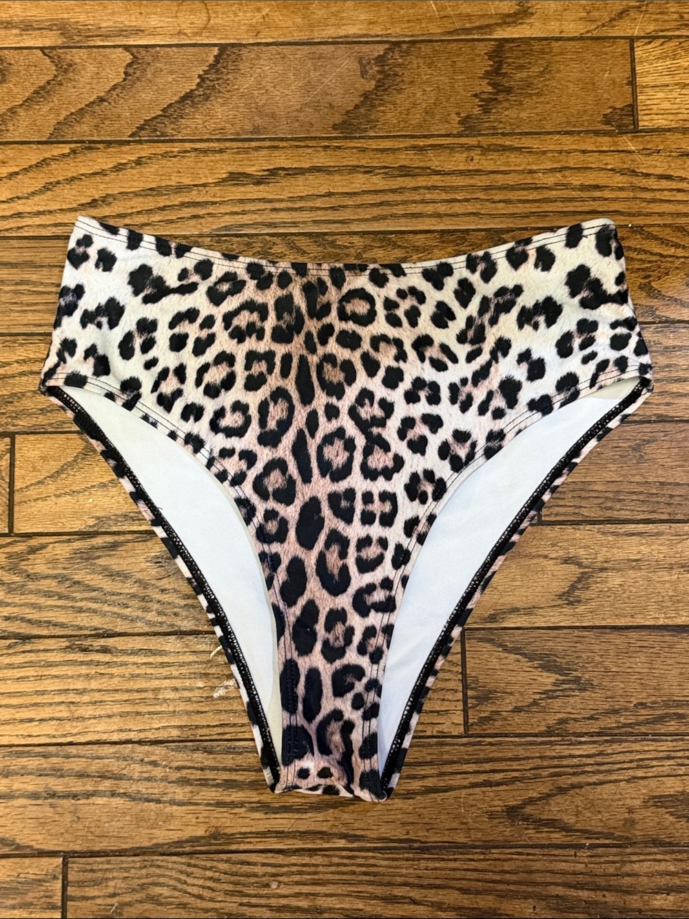 Leopard Print High-Waist Bikini Bottoms